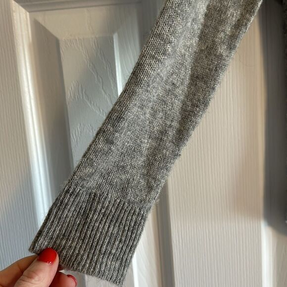 360 Sweater Women’s Grey Turtleneck Asymmetrical Sweater - Picture 4 of 7